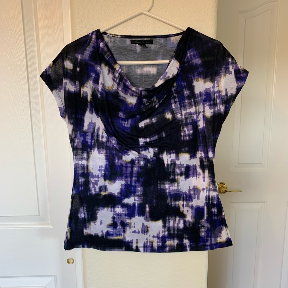Kenneth Cole Cowl Neck Multicolored Top Women's Size M